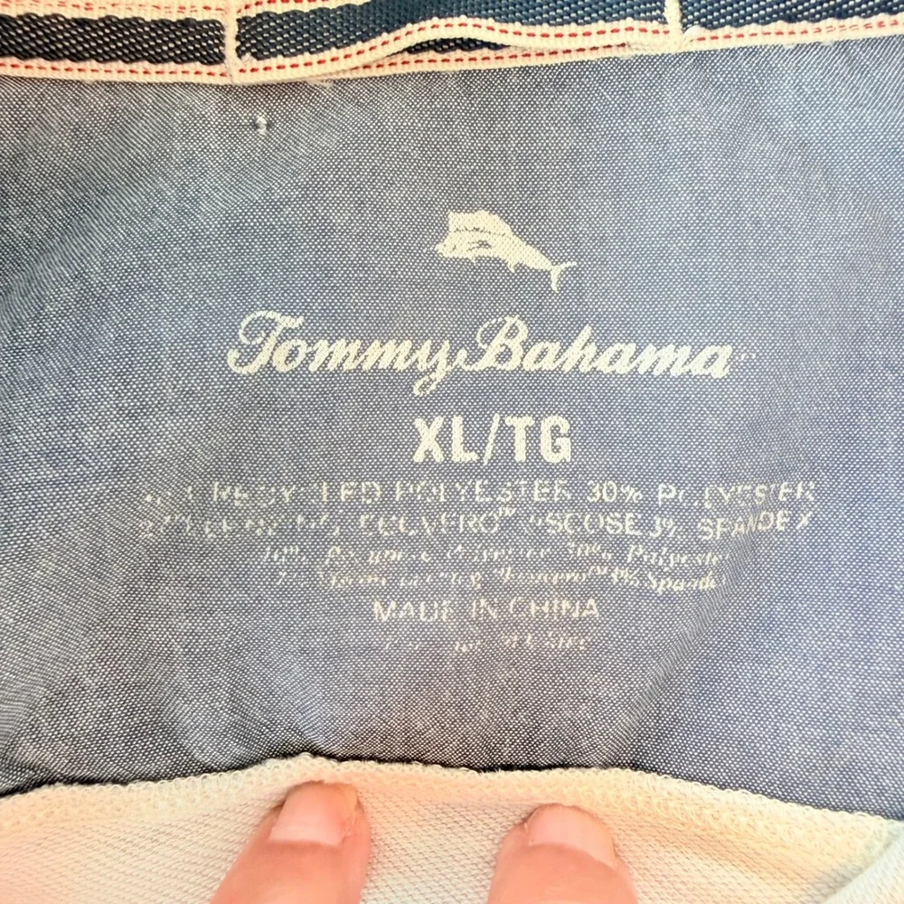 Tommy Bahama Quarter Zip Pullover Marlin Logo Casual‎ Mens XL Gray